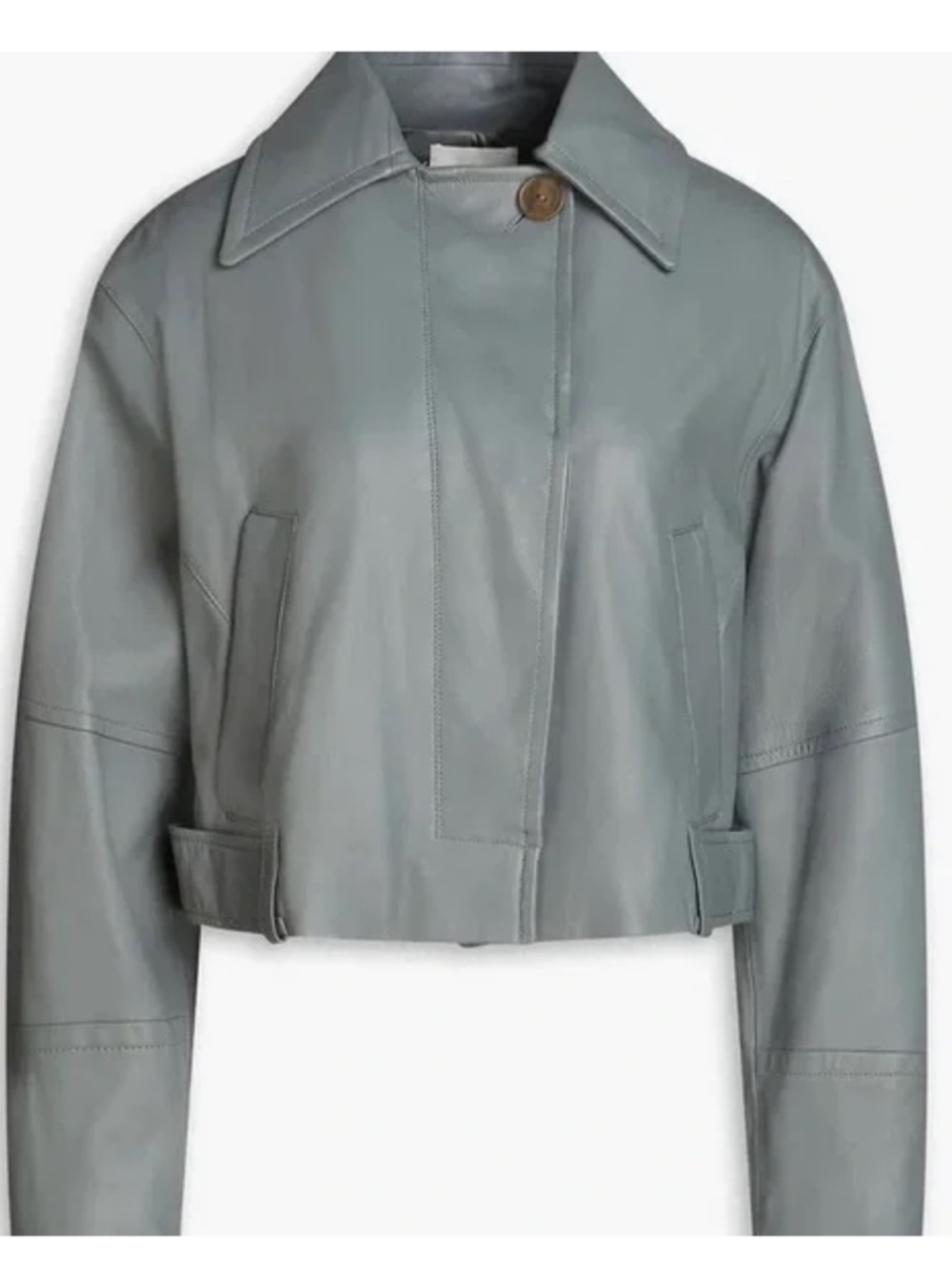 VINCE Slate Gray Green 100% Leather Jacket Size Small